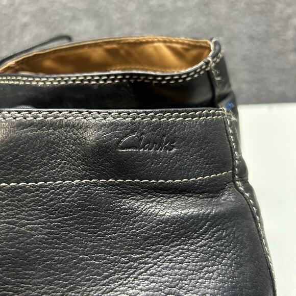 Clarks Desert Boot Lace Up Chukka Beeswax Leather Mens size 13 M‎ Black Shoe - Picture 3 of 5